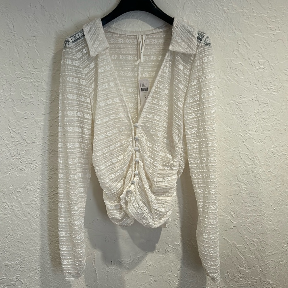 Anthropologie sheer button up top